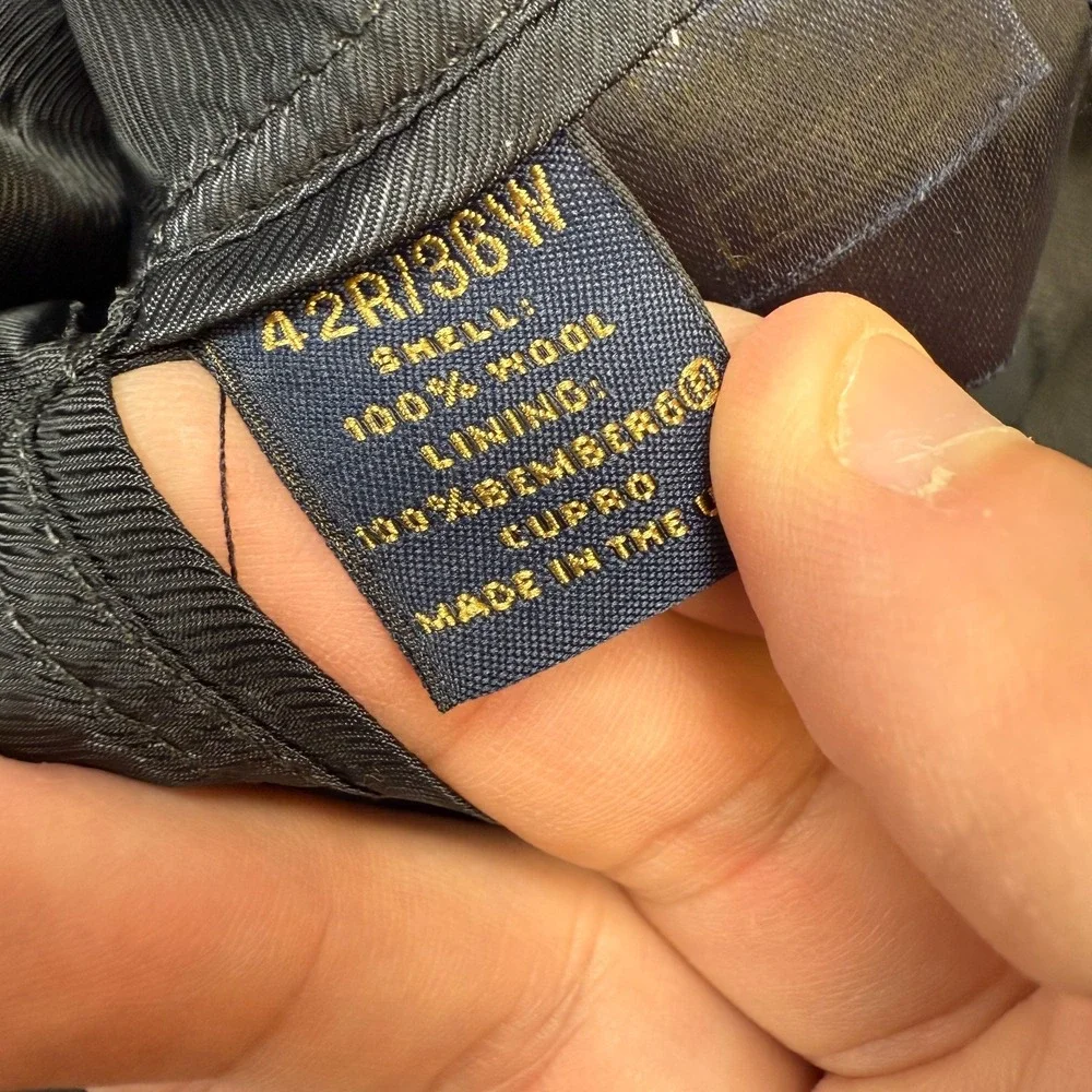 Brooks‎ Brothers Blazer Mens 42R Charcoal Gray Madison Saxxon Wool Suit Jacket